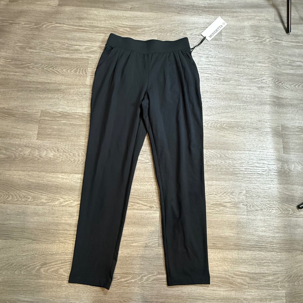 Mondetta Endless Knit Pant Black Recycled 4-Way Stretch Pockets 12C1213 Women S